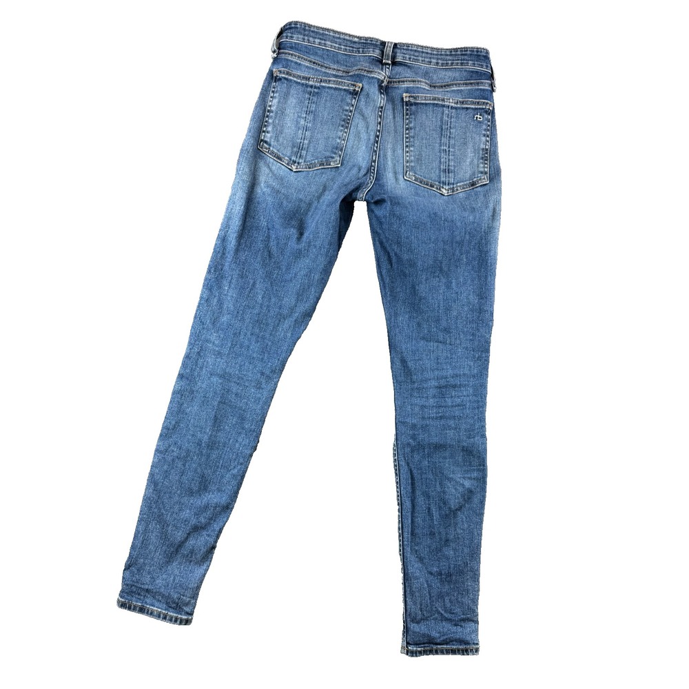 Rag & Bone Jeans Women 26 "Cate" Mid Rise Skinny Med Wash Fade Street Whisker - Picture 3 of 14